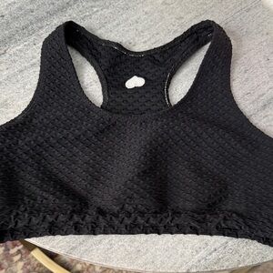 Booty by Brabants Black Textured Sports Bra